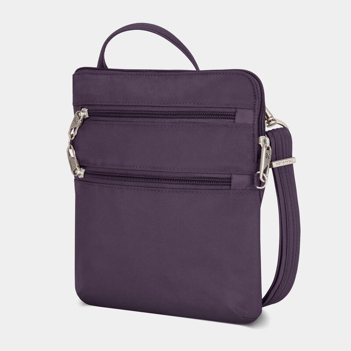 Travelon Anti-Theft Classic Slim Double Zip Crossbody  Purple