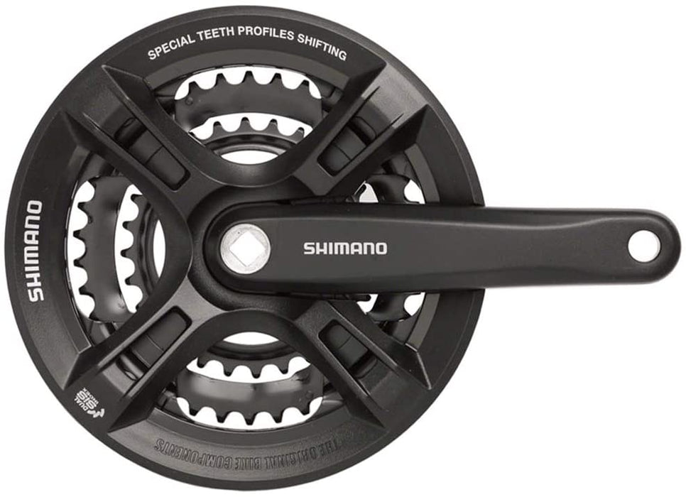 SHIMANO FRONT CHAINWHEEL, FC-M311-L, FOR REAR 7/8-SPEED, 175MM, 42X32X22T FOR HG-CHAIN, W/CHAIN GUARD, CHAIN CASE COMPATIBLE, BLACK