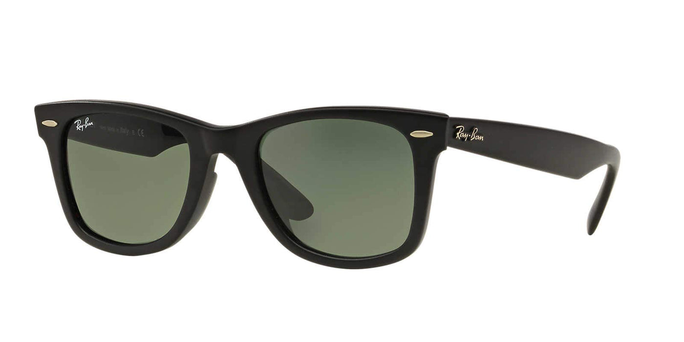 Rayban Wayfarer Matte Black/G-15 Green 52