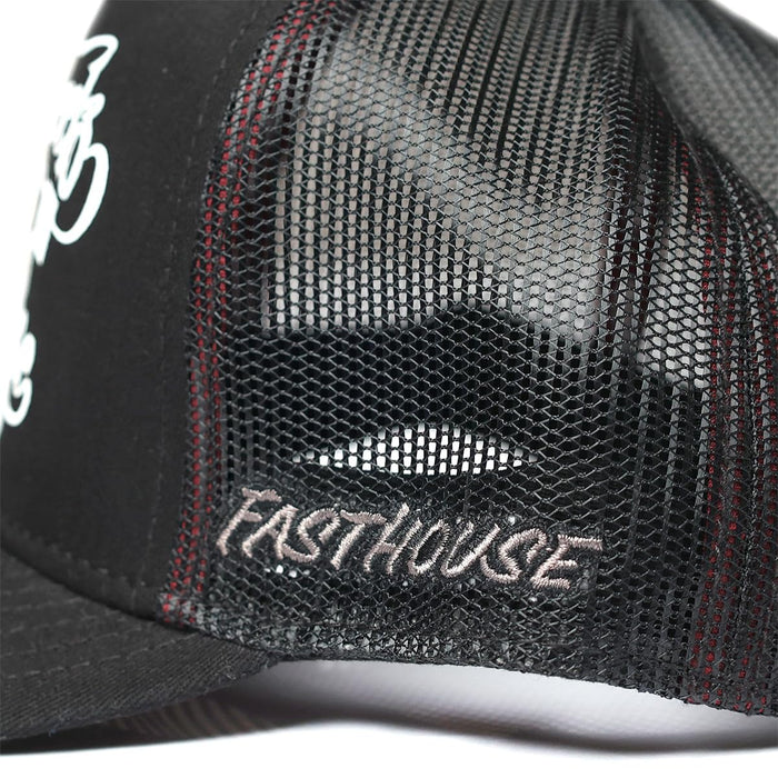 Fasthouse Hot Wheels Striper Trucker Hat Black/Black One Size