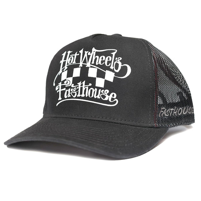 Fasthouse Hot Wheels Striper Trucker Hat Black/Black One Size