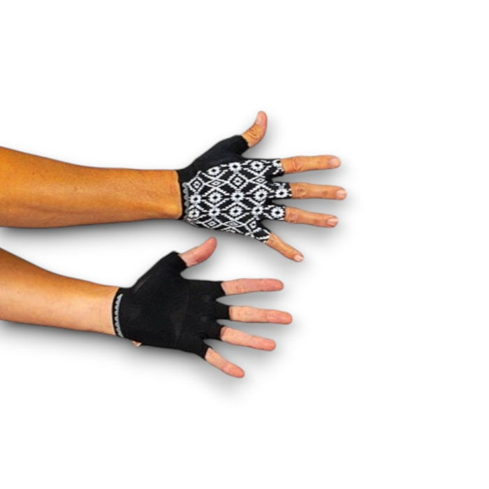 Shebeest Short Finger Gloves Sedona-Black/White Small