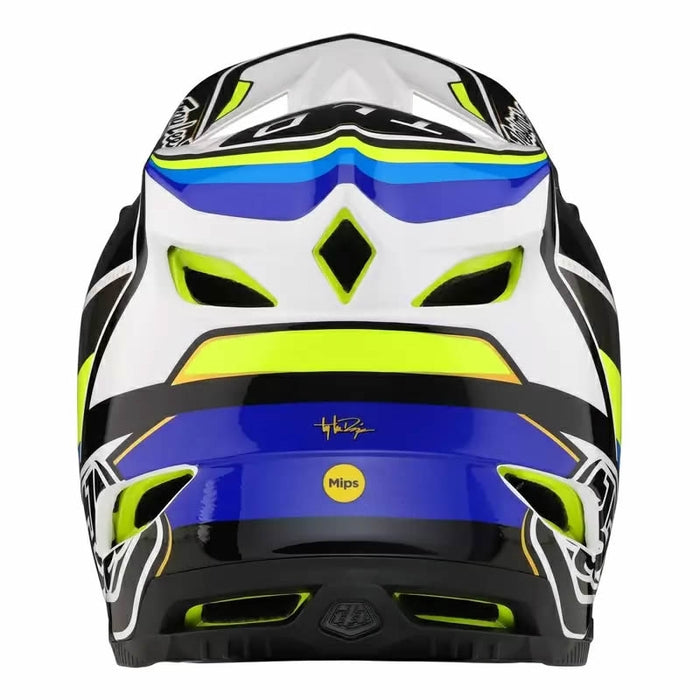 Troy Lee Designs D4 Composite Helmet W/Mips Reverb White/Blue Medium