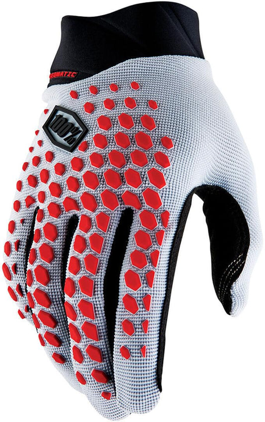 Ride 100 GEOMATIC Gloves Grey/Racer Red - XL