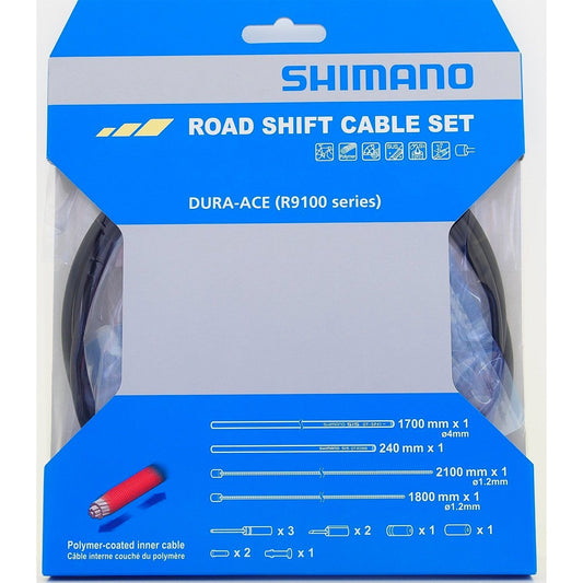 SHIMANO ROAD SHIFT CABLE SET POLYMER COATED FOR R9100, OT-RS900 INCLUDED - BLACK