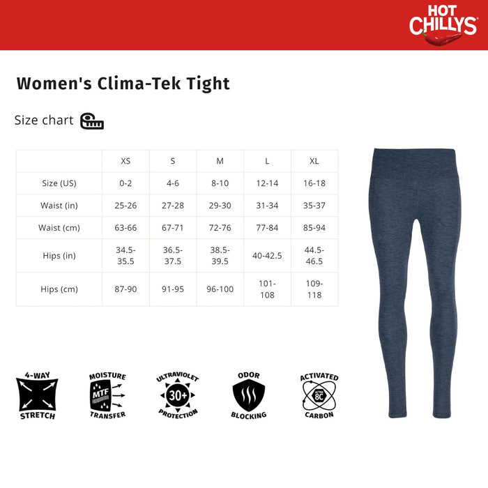 Hot Chillys Woclima-Tek Tight Womens Nightfall Heather X-Small