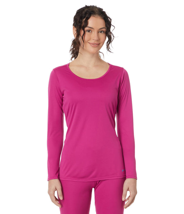 Hot Chillys Wopeach Skins Solid Crew Womens Festival Fuchsia Small