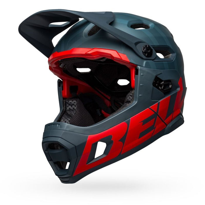 Bell Bike Super Dh MIPS Spherical Bicycle Helmets Prime Matte Blue/Crimson Small