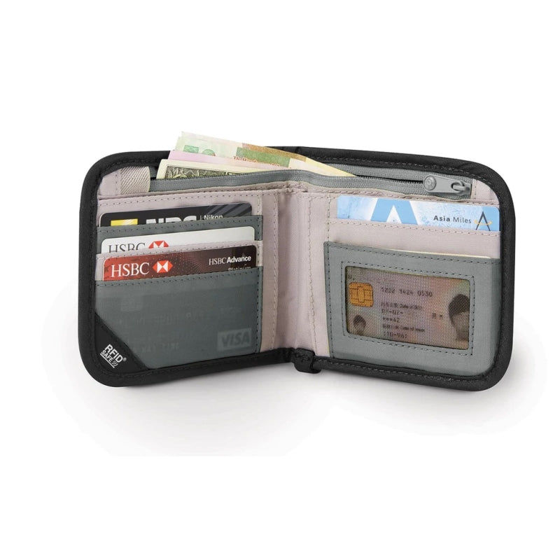 Pacsafe Rfidsafe V100 Anti-Theft Rfid Blocking Bi-Fold Wallet - Black