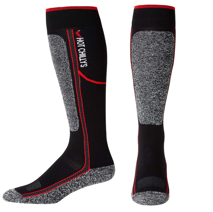 Hot Chillys Elite Low Volume Sock Mens Black/Red Large