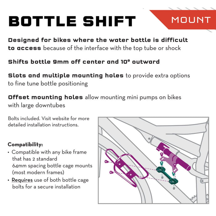 Wolf Tooth BRAD Bottle Shift Bicycle Bottle Cage Mounts