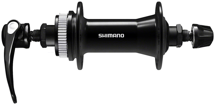 SHIMANO FRONT HUB, HB-QC400, CENTER LOCK DISC, 36H, QR: 133MM (BLACK), OLD: 100MM, W/ROTOR MOUNT COVER, W/O LOCK RING, BLACK