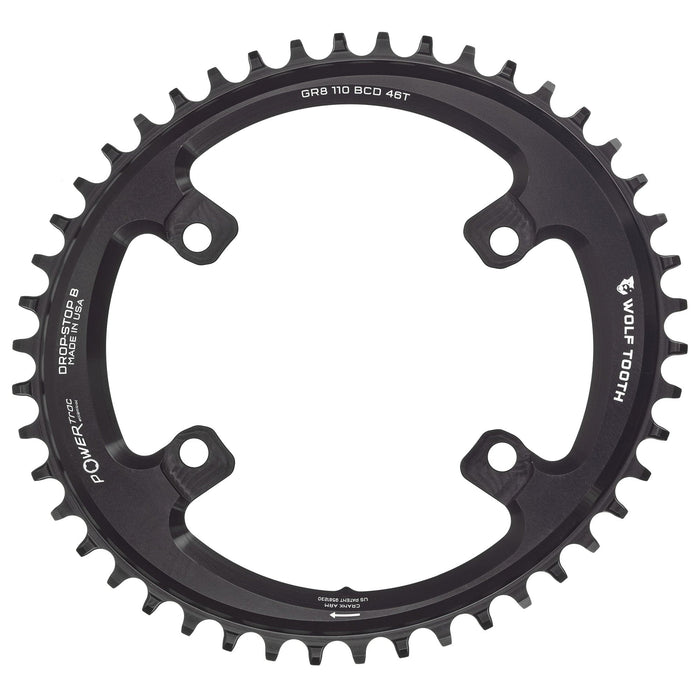 Wolf Tooth Oval 110 BCD Asymmetric 4-Bolt Bicycle Chainrings for Shimano GRX Cranks