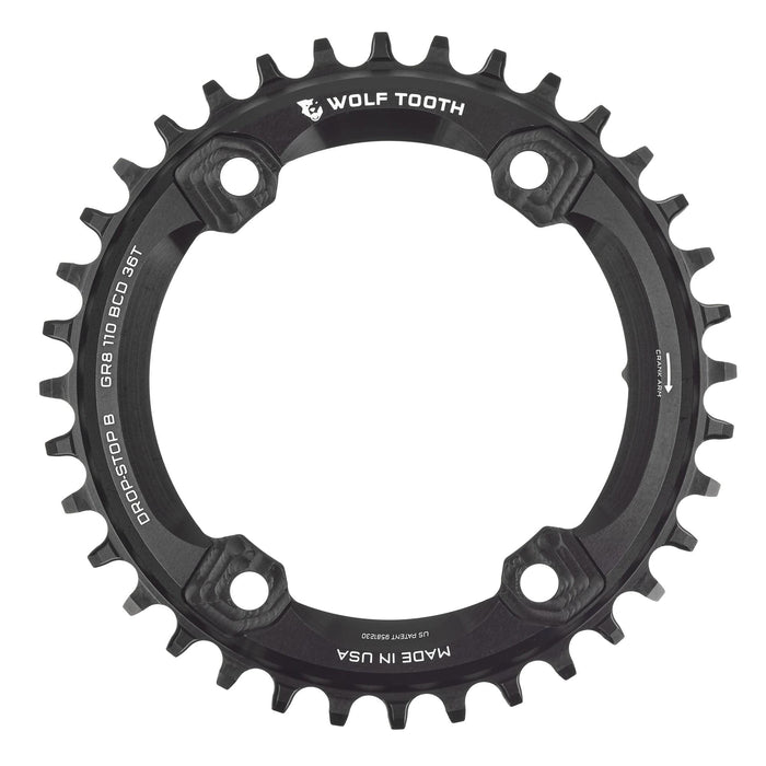 Wolf Tooth 110 BCD Asymmetric 4-Bolt Chainrings for Shimano GRX Cranks