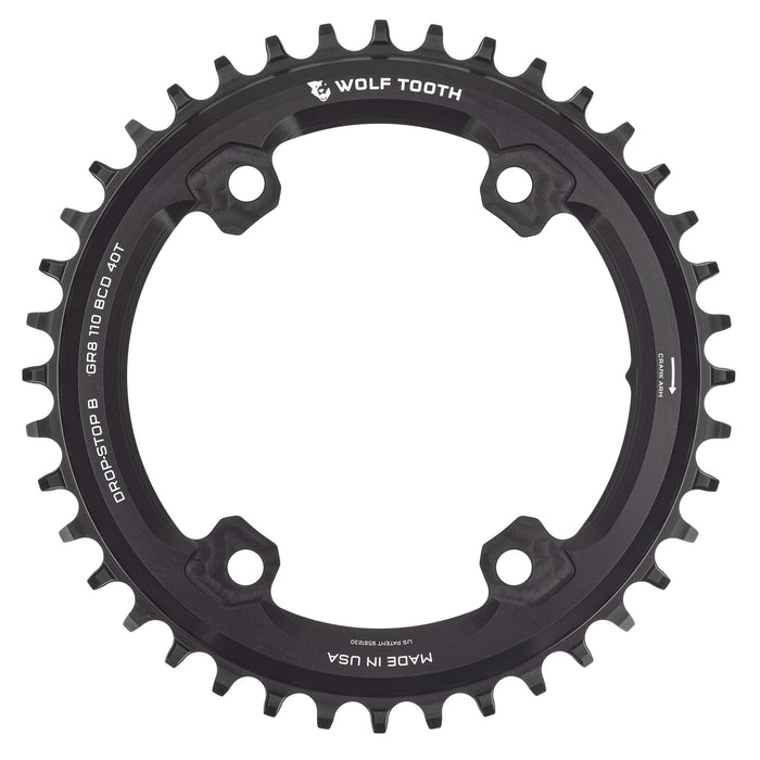 Wolf Tooth 110 BCD Asymmetric 4-Bolt Chainrings for Shimano GRX Cranks