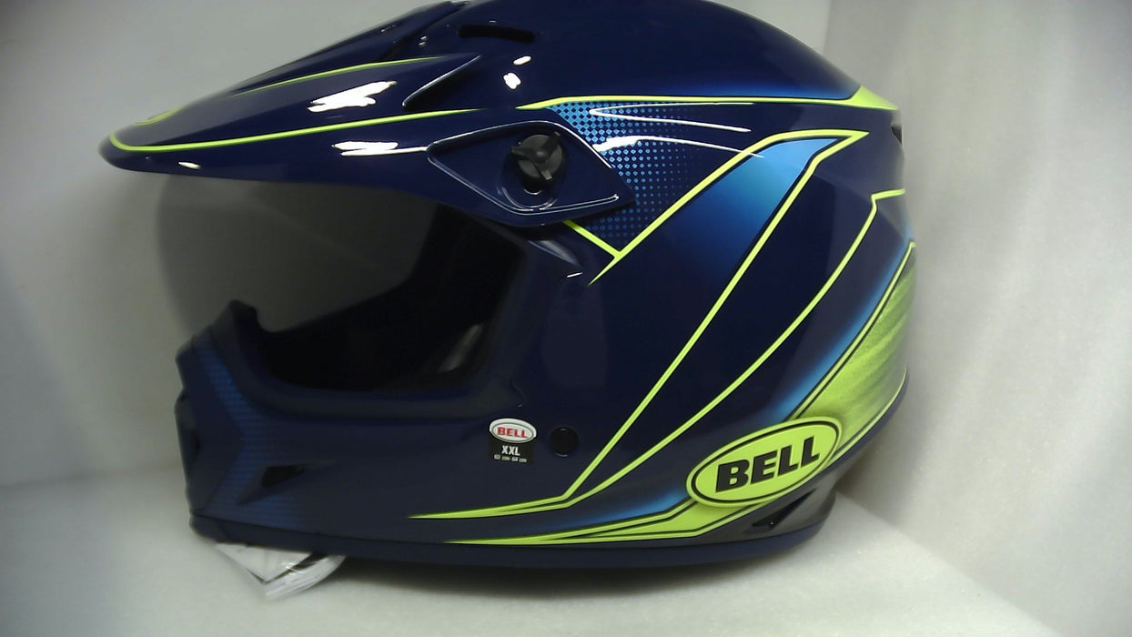 Bell Moto MX-9 MIPS Navy/Retina Zone 2X-Large / Discontinued - Open Box  - (Without Original Box)