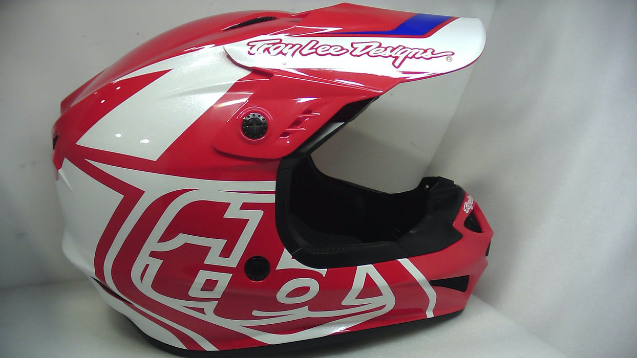 Troy Lee Designs Gp Helmet Overload No Mips Red/White Medium - Open Box (Without Box)