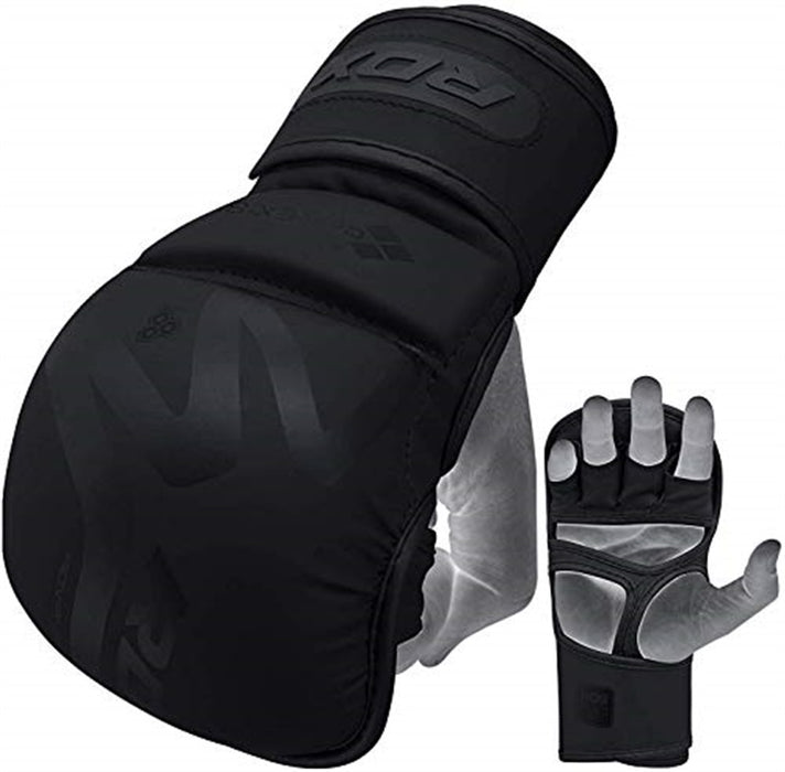 RDX Sports Grappling Gloves Shooter T-15 Matte Black Large - (Without Original Box)