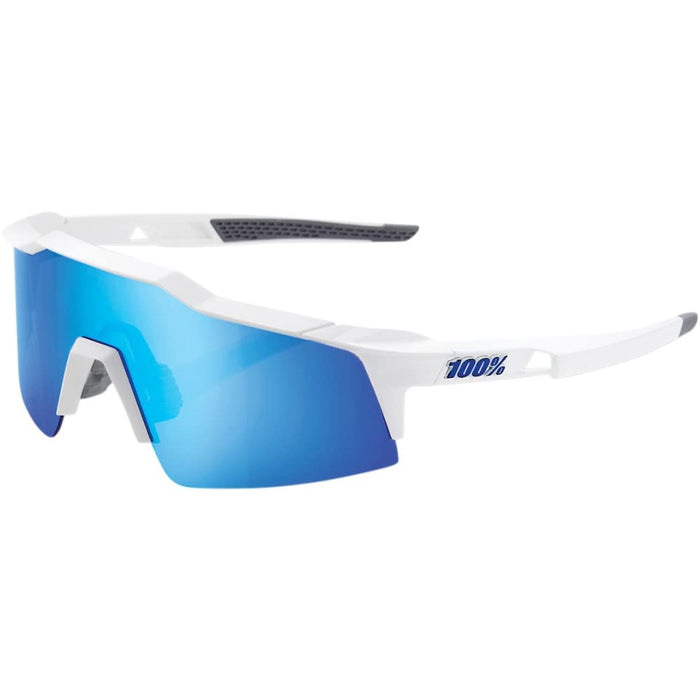 Ride 100 SPEEDCRAFT XS - Matte White - Blue Multilayer Mirror Lens