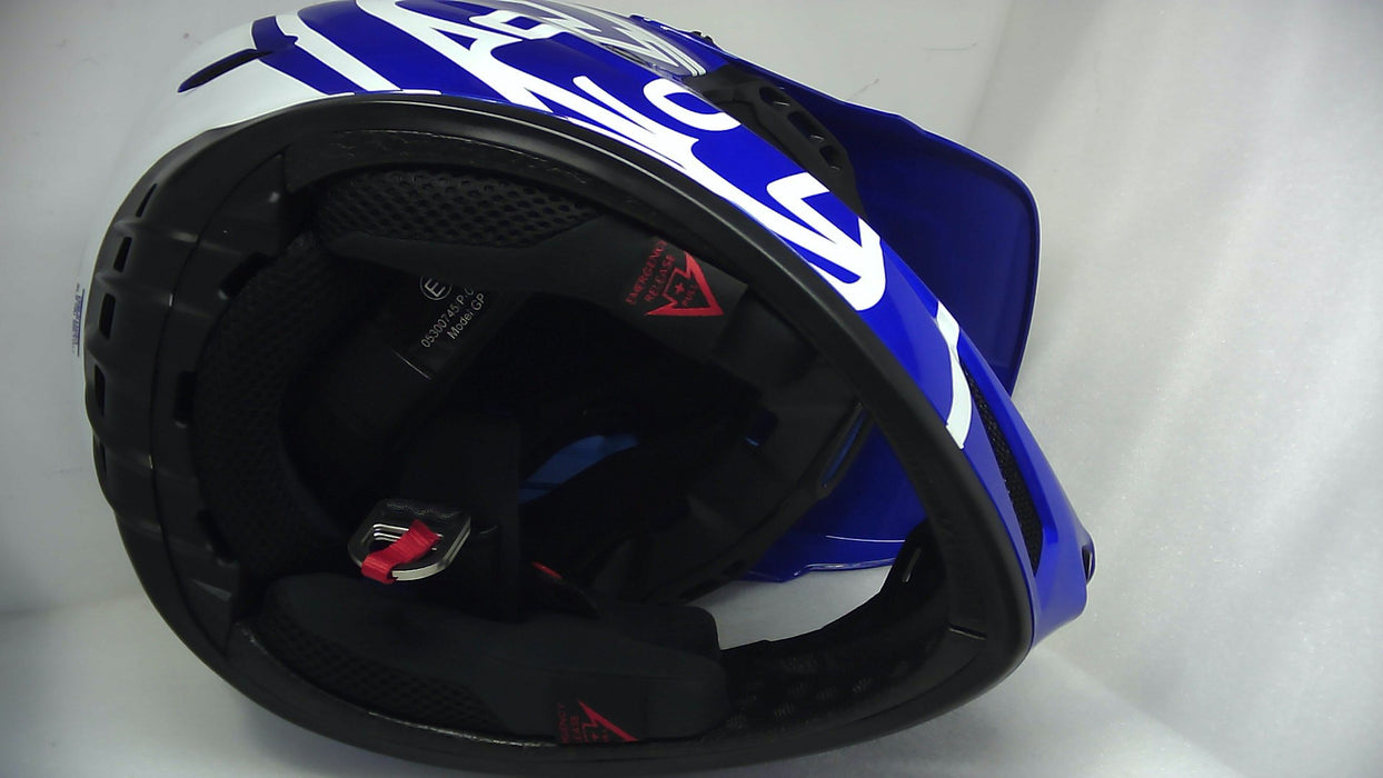 Troy Lee Designs Gp Helmet Overload No Mips Blue/White Large - Open Box (Without Box)