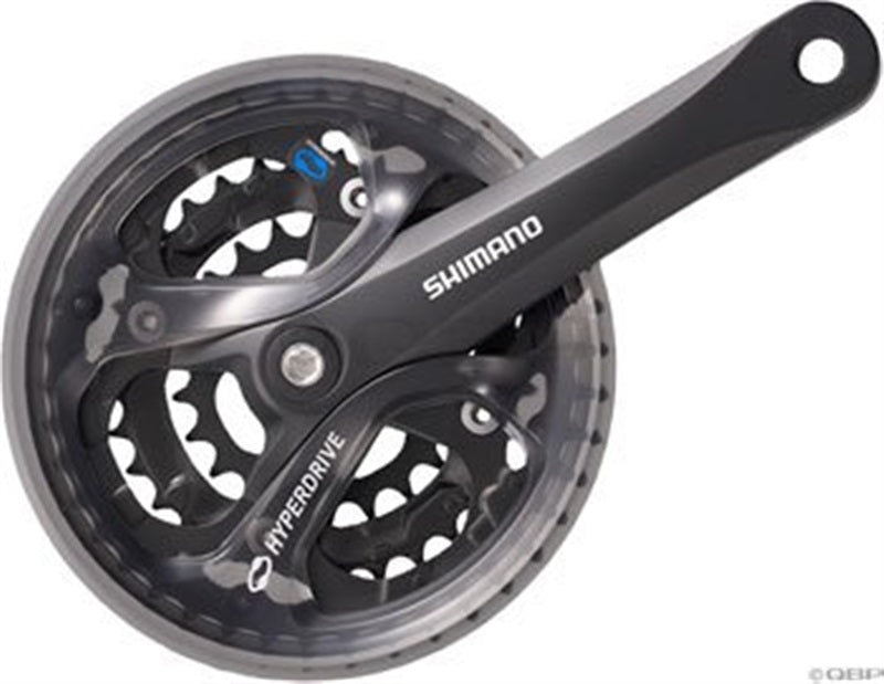 SHIMANO FRONT CHAINWHEEL, FC-M361-L, FOR REAR 7/8-SPEED, 170MM, 48X38X28TFOR HG-CHAIN, W/CHAIN GUARD, CHAIN CASE COMPATIBLE, BLACK - Open Box (Without Box)