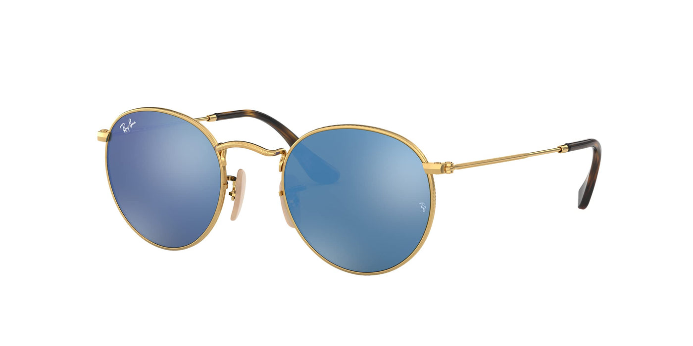 Rayban Round Metal Arista/Light Blue Flash