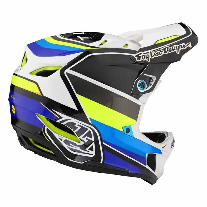 Troy Lee Designs D4 Composite Helmet W/Mips Reverb White/Blue Medium