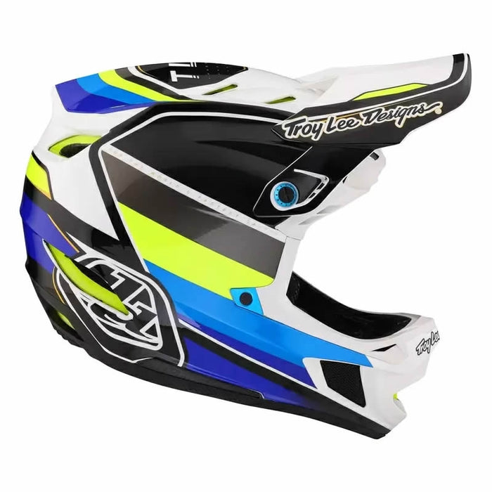 Troy Lee Designs D4 Composite Helmet W/Mips Reverb White/Blue Medium