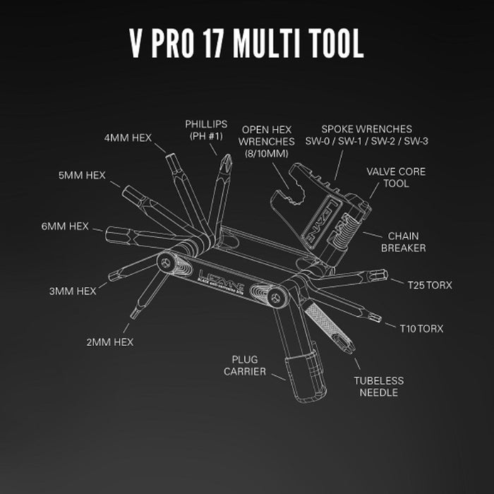 Lezyne V Pro 17 Multi-Tools Number Of Tools: 17 Black