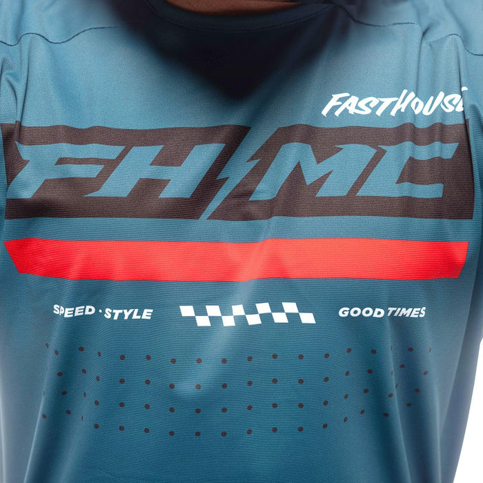 Fasthouse Helix Podium Jersey Red/Black/Teal  Large