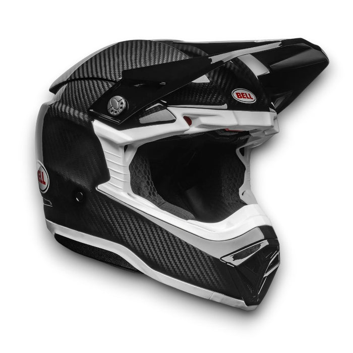 Bell Moto-10 Spherical Helmet Gloss Black / White,Large Bell Moto-10 Spherical Helmet Gloss Black / White,Large