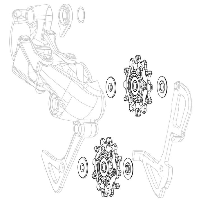 SRAM, X01/DH X-Sync, Derailleur pulleys, Pair (Without Original Box)