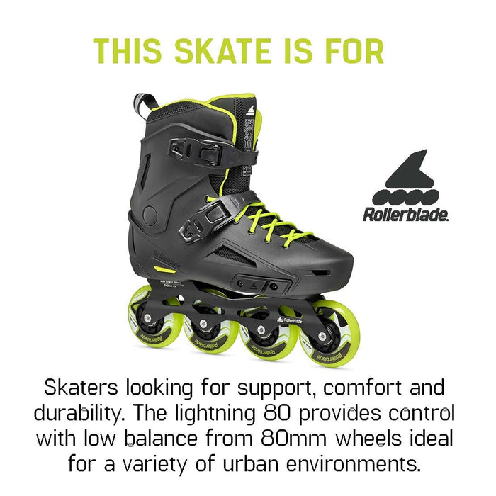 Rollerblade Lightning Black/Lime 13/13.5