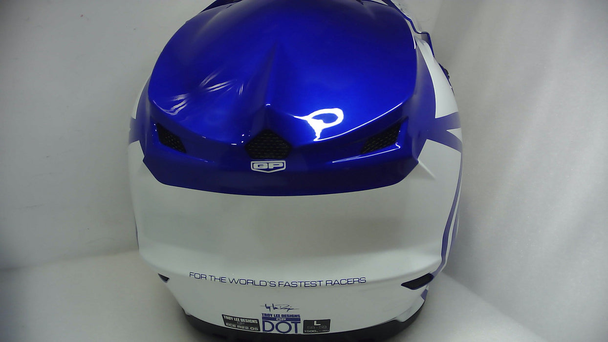 Troy Lee Designs Gp Helmet Overload No Mips Blue/White Large - Open Box (Without Box)