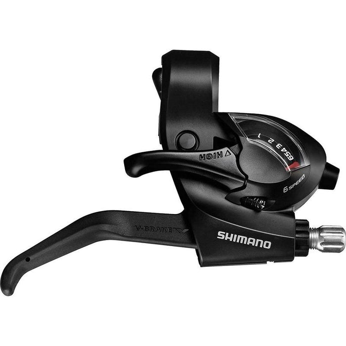 SHIMANO SHIFT/BRAKE LEVER SET, ST-EF41, 3X6-SPEED, EZ-FIRE PLUS, 2F-STEEL/RESIN, FOR V-BRAKE , BLACK