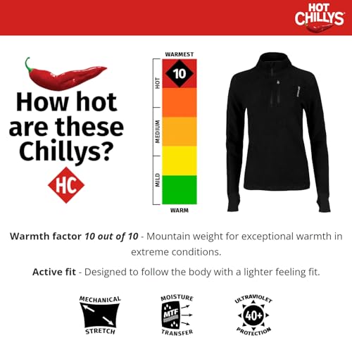 Hot Chillys Wola Montana Zip-T Womens Black/Black X-Small