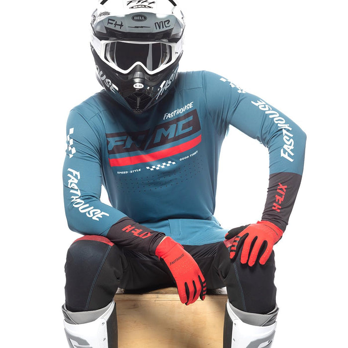 Fasthouse Helix Podium Jersey Red/Black/Teal  Large