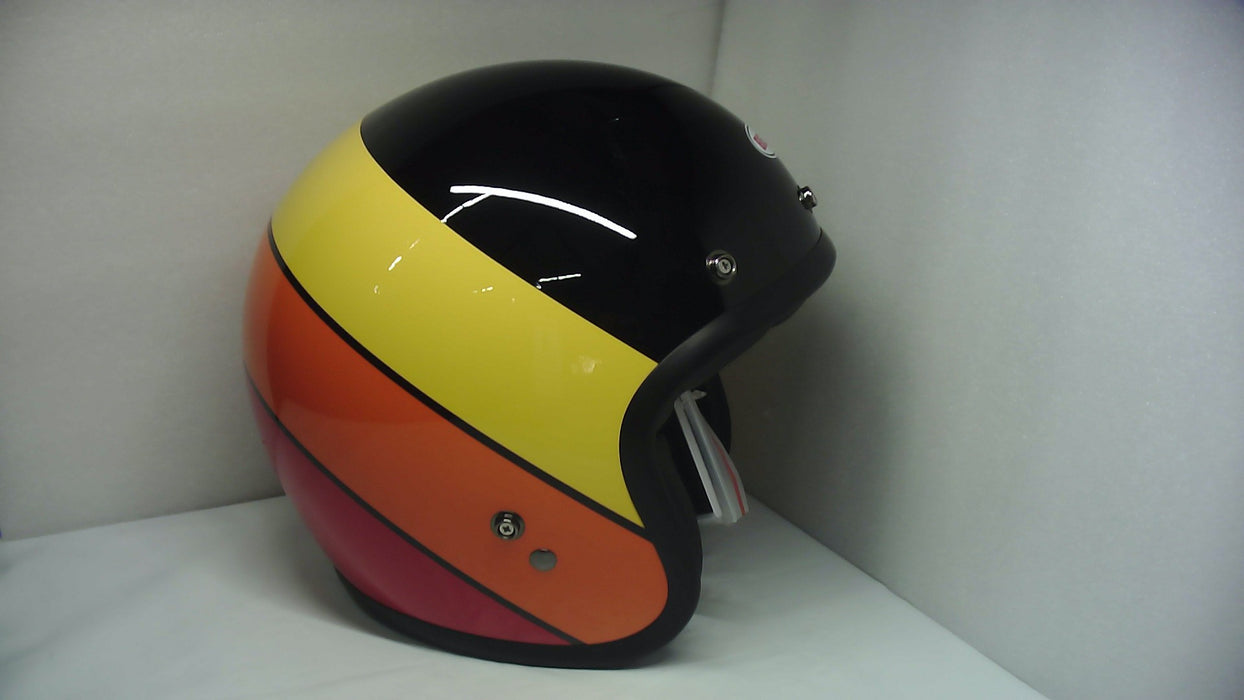 Bell Moto Custom 500 Helmets Riff Gloss Black/Yellow/Orange/Red Medium - Open Box (Without Box)