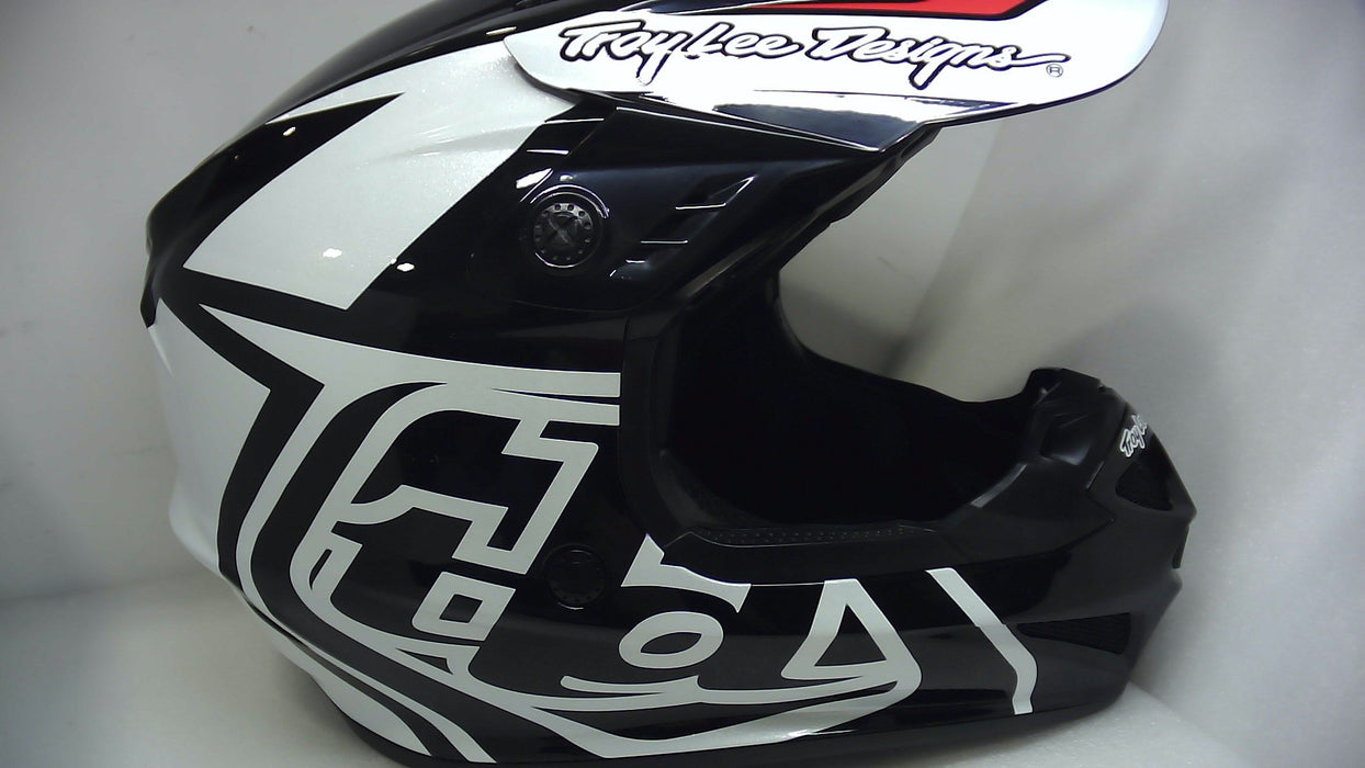 Troy Lee Designs GP Helmet Overload Black/White, Large - Open Box (Without Box)