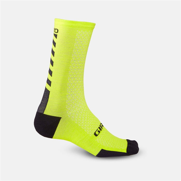 Giro HRc+ Merino Wool Sock Bicycle Socks Bright Lime/Black X-Large