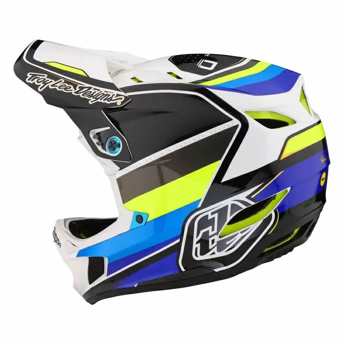 Troy Lee Designs D4 Composite Helmet W/Mips Reverb White/Blue Medium