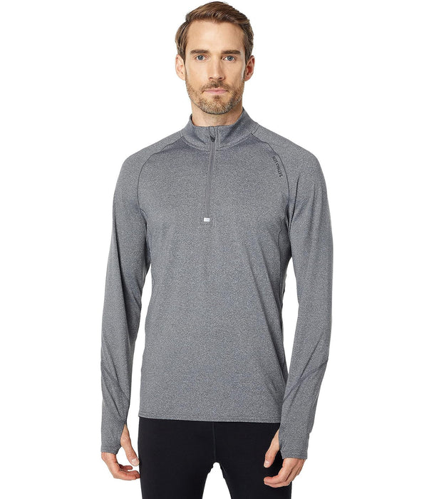 Hot Chillys Micro-Elite Chamois Zone Zip-T Mens Granite/Granite Small