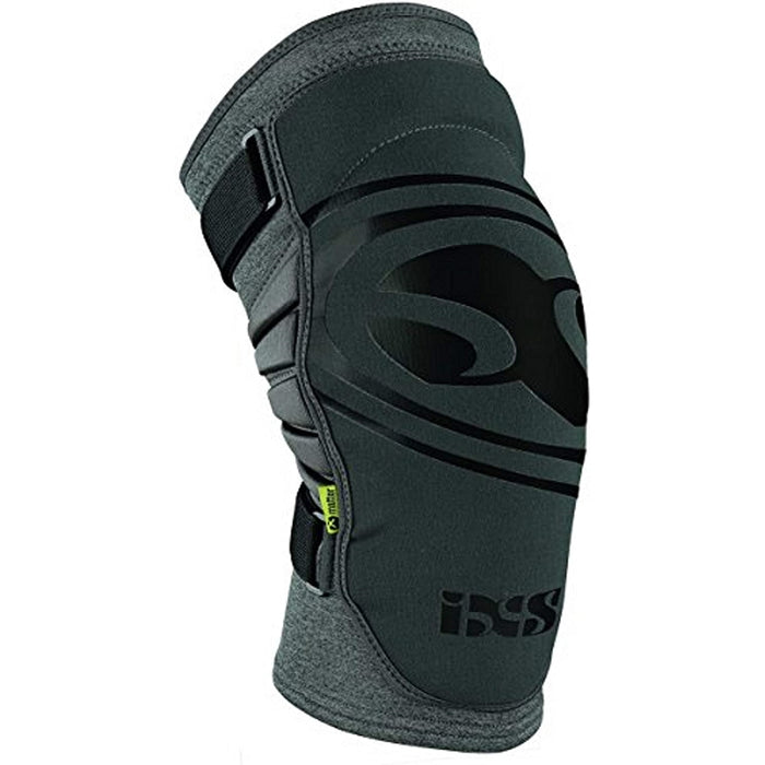 IXS Carve Evo+ Breathable Moisture-Wicking Padded Protective Knee Guard Grey Kids Large