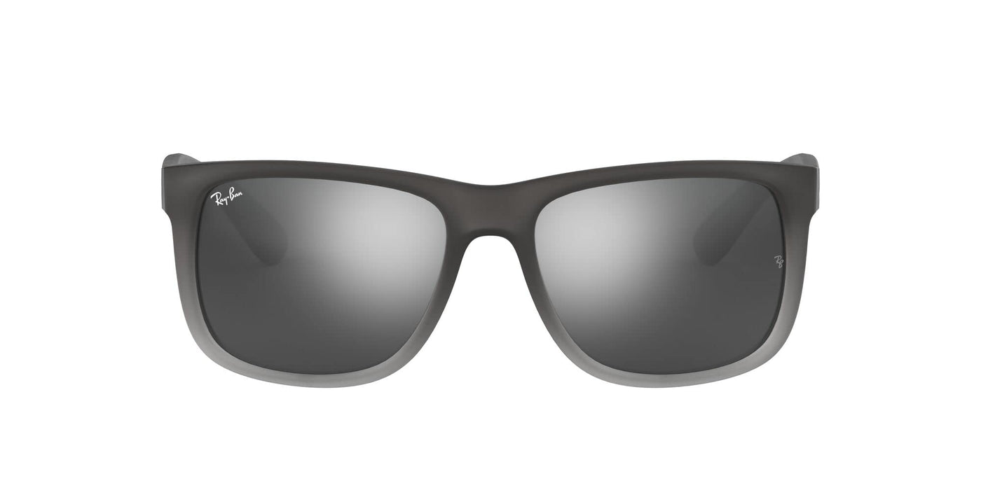 Rayban Justin Rubber Grey On Clear Gre/Grey Mirror Silver Gradient