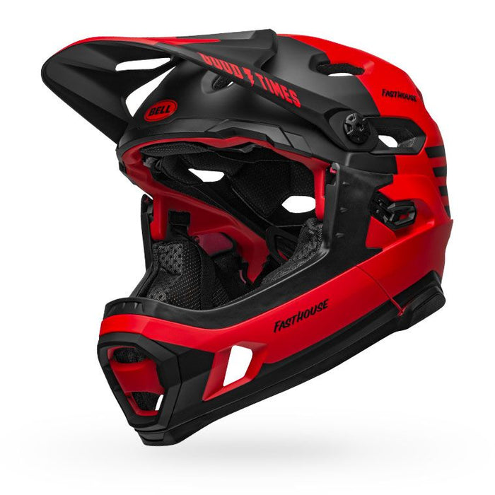 Bell Bike Super Dh MIPS Spherical Bicycle Helmets Fasthouse Matte Red/Black Small