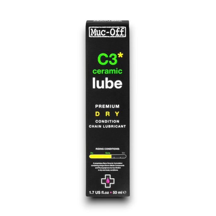 Muc-Off C3 Dry Ceramic Bike Chain Lube Bicycle Lubricant for Chains and Drivetrains Bicycle Lubricants