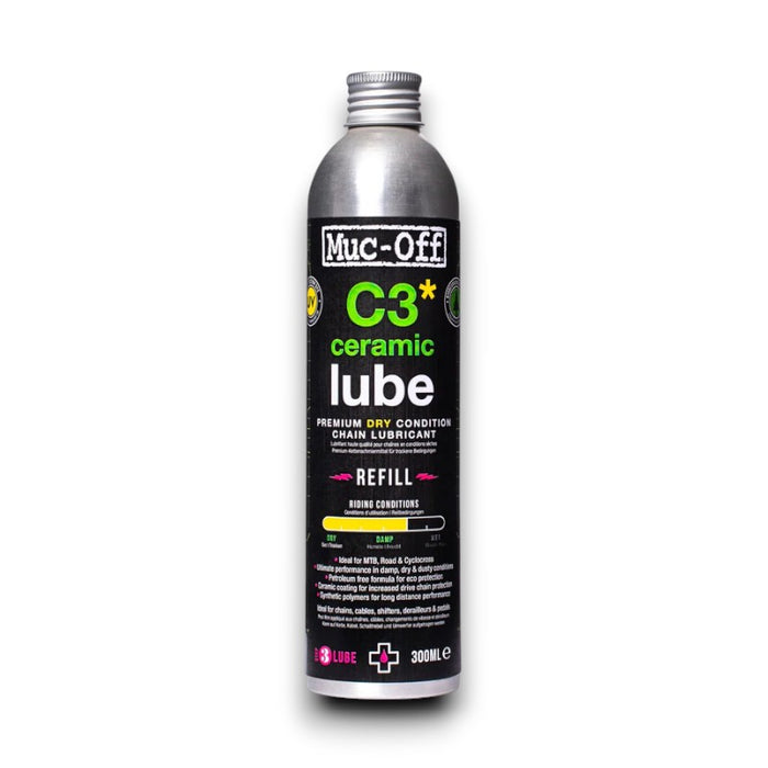 Muc-Off C3 Dry Ceramic Bike Chain Lube Bicycle Lubricant for Chains and Drivetrains Bicycle Lubricants