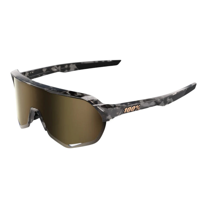 100% S2 Gloss Black Havana Soft Gold Mirror Bicycle Sunglasses