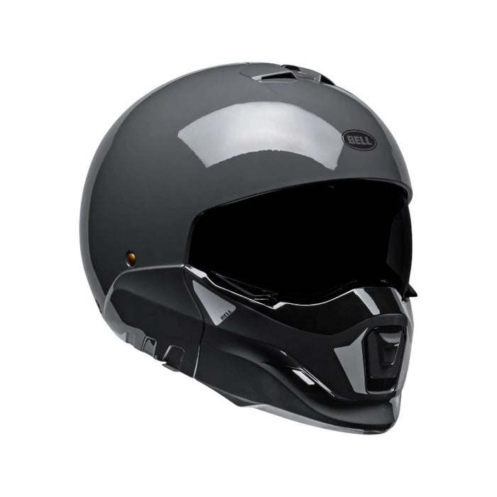 bell helmet broozer (Free Ride Matte Gray/Black With a dual Bell Broozer Solid Helmet