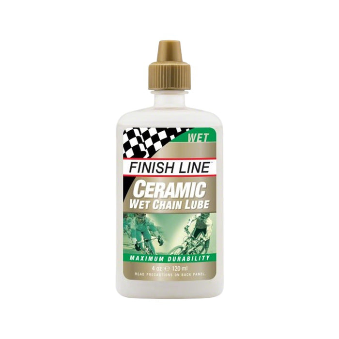 Finish Line Ceramic Wet Bike Chain Lube 4oz Drip Bicycle Lubricants